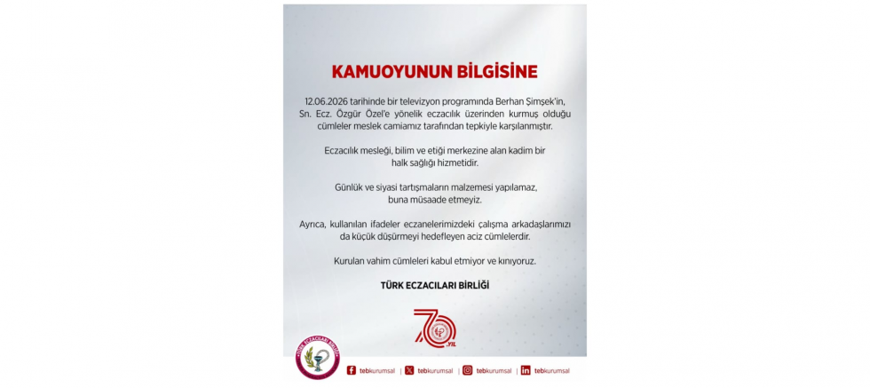 Berhan Şimşek: Eleştirim Eczacılık Mesleğine Değil Siyasi Bir Tutuma Yöneliktir - GÜNDEM - İnternetin Ajansı